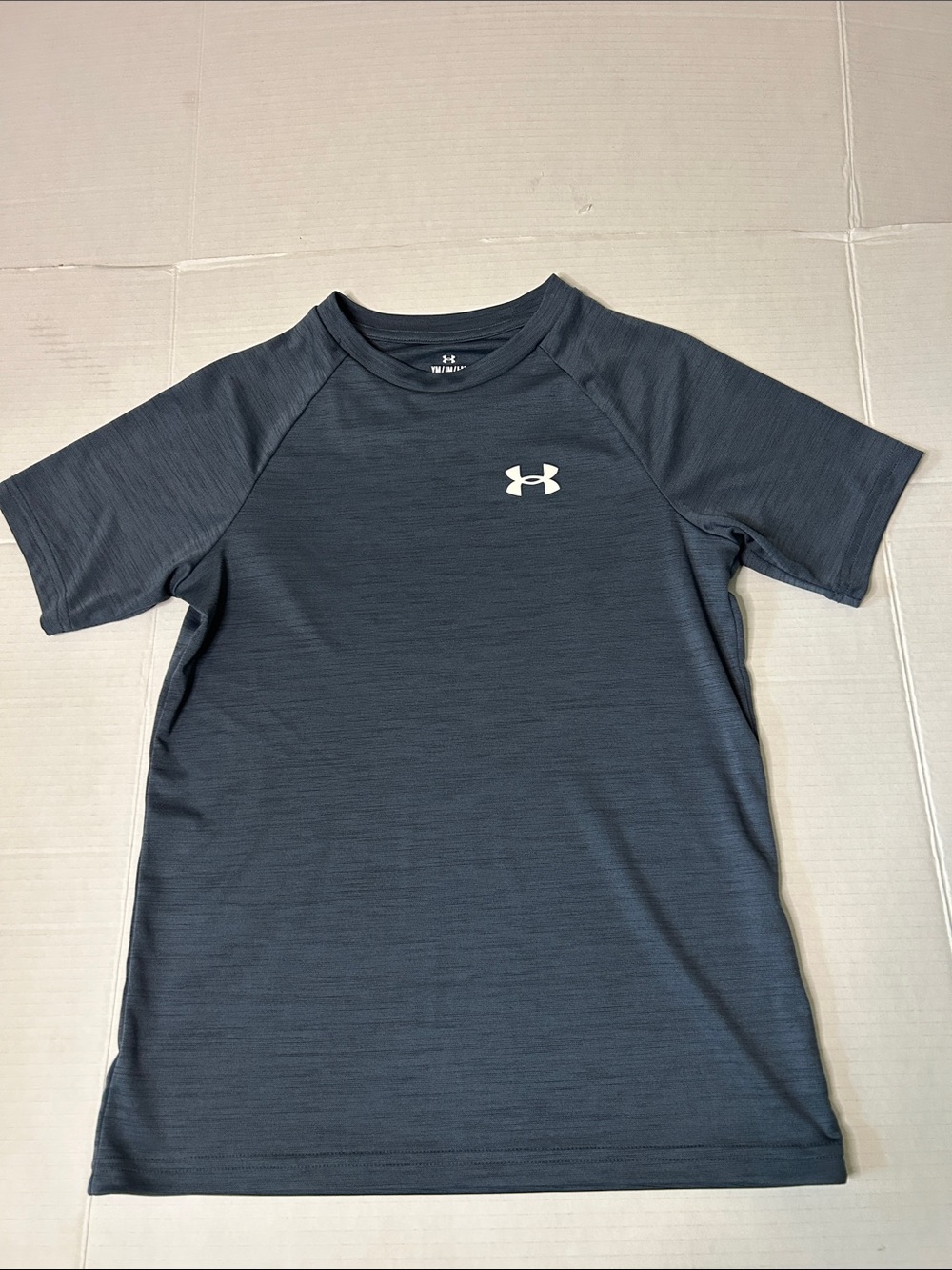 Under Armour Boys YM Medium Short Sleeve Tech Tee - Dark Heathered Gray